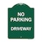 Signmission Designer Series Sign-No Parking Driveway, Green & White Aluminum Sign, 18" x 24", GW-1824-23749 A-DES-GW-1824-23749 - alternate 1